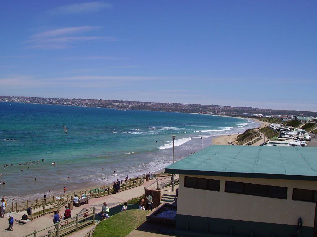 A scenic view of Hartenbos beach in South Africa